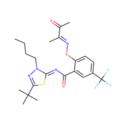 CCCCn1nc(C(C)(C)C)s/c1=N\C(=O)c1cc(C(F)(F)F)ccc1O/N=C(\C)C(C)=O ZINC000113479170