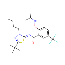 CCCCn1nc(C(C)(C)C)s/c1=N\C(=O)c1cc(C(F)(F)F)ccc1ONC(C)C ZINC000113478211