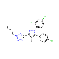 CCCCn1nnc(-c2nn(-c3ccc(Cl)cc3Cl)c(-c3ccc(Cl)cc3)c2C)n1 ZINC000029124614