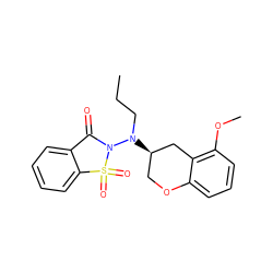 CCCN([C@@H]1COc2cccc(OC)c2C1)N1C(=O)c2ccccc2S1(=O)=O ZINC000028762916