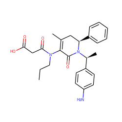 CCCN(C(=O)CC(=O)O)C1=C(C)C[C@@H](c2ccccc2)N([C@@H](C)c2ccc(N)cc2)C1=O ZINC000028869632