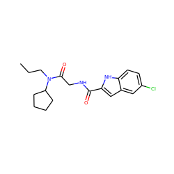 CCCN(C(=O)CNC(=O)c1cc2cc(Cl)ccc2[nH]1)C1CCCC1 ZINC000028132800