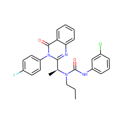 CCCN(C(=O)Nc1cccc(Cl)c1)[C@@H](C)c1nc2ccccc2c(=O)n1-c1ccc(F)cc1 ZINC000034718499