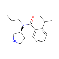 CCCN(C(=O)c1ccccc1C(C)C)[C@H]1CCNC1 ZINC000043010637