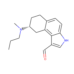 CCCN(C)[C@@H]1CCc2ccc3[nH]cc(C=O)c3c2C1 ZINC000013741751