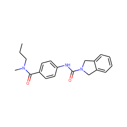 CCCN(C)C(=O)c1ccc(NC(=O)N2Cc3ccccc3C2)cc1 ZINC000167277371