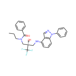 CCCN(C[C@@](O)(CNc1cccc2c1cnn2-c1ccccc1)C(F)(F)F)C(=O)c1ccccc1 ZINC000043024446