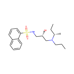 CCCN(C[C@@H](O)CNS(=O)(=O)c1cccc2ccccc12)[C@@H](C)CC ZINC000028892029