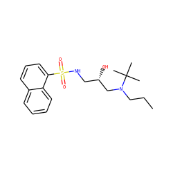 CCCN(C[C@@H](O)CNS(=O)(=O)c1cccc2ccccc12)C(C)(C)C ZINC000028892040