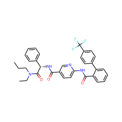 CCCN(CC)C(=O)[C@@H](NC(=O)c1ccc(NC(=O)c2ccccc2-c2ccc(C(F)(F)F)cc2)nc1)c1ccccc1 ZINC000036184497