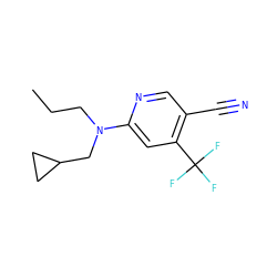 CCCN(CC1CC1)c1cc(C(F)(F)F)c(C#N)cn1 ZINC000028950628