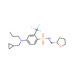 CCCN(CC1CC1)c1ccc(S(=O)(=O)NC[C@@H]2CCCO2)c(C(F)(F)F)c1 ZINC000146205464