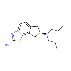 CCCN(CCC)[C@@H]1Cc2ccc3nc(N)sc3c2C1 ZINC000013813260