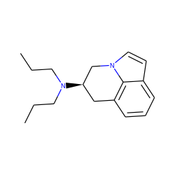 CCCN(CCC)[C@@H]1Cc2cccc3ccn(c23)C1 ZINC000003788037