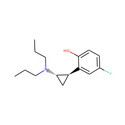 CCCN(CCC)[C@H]1C[C@@H]1c1cc(F)ccc1O ZINC000013755505