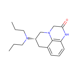 CCCN(CCC)[C@H]1Cc2cccc3c2N(CC(=O)N3)C1 ZINC000013452271