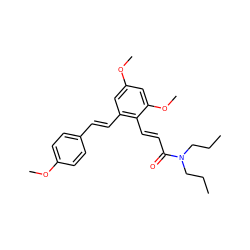 CCCN(CCC)C(=O)/C=C/c1c(/C=C/c2ccc(OC)cc2)cc(OC)cc1OC ZINC000095587598