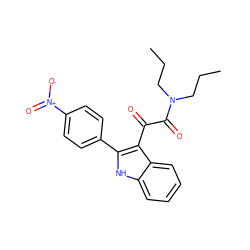 CCCN(CCC)C(=O)C(=O)c1c(-c2ccc([N+](=O)[O-])cc2)[nH]c2ccccc12 ZINC000040952622