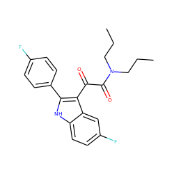 CCCN(CCC)C(=O)C(=O)c1c(-c2ccc(F)cc2)[nH]c2ccc(F)cc12 ZINC000040430374