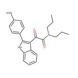 CCCN(CCC)C(=O)C(=O)c1c(-c2ccc(N)cc2)[nH]c2ccccc12 ZINC000473082494