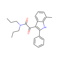 CCCN(CCC)C(=O)C(=O)c1c(-c2ccccc2)[nH]c2c(C)cccc12 ZINC000040862862