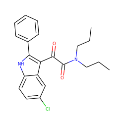 CCCN(CCC)C(=O)C(=O)c1c(-c2ccccc2)[nH]c2ccc(Cl)cc12 ZINC000013560057