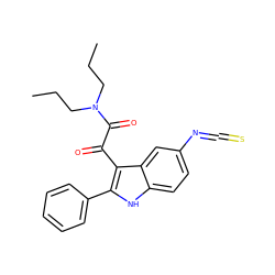 CCCN(CCC)C(=O)C(=O)c1c(-c2ccccc2)[nH]c2ccc(N=C=S)cc12 ZINC000049124737