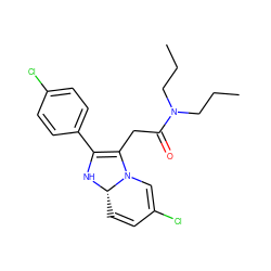 CCCN(CCC)C(=O)CC1=C(c2ccc(Cl)cc2)N[C@H]2C=CC(Cl)=CN12 ZINC000100046034