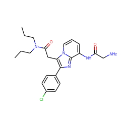 CCCN(CCC)C(=O)Cc1c(-c2ccc(Cl)cc2)nc2c(NC(=O)CN)cccn12 ZINC000040943620