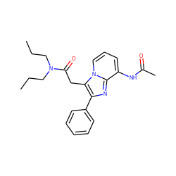 CCCN(CCC)C(=O)Cc1c(-c2ccccc2)nc2c(NC(C)=O)cccn12 ZINC000013801062