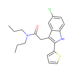 CCCN(CCC)C(=O)Cc1c(-c2cccs2)[nH]c2ccc(Cl)cc12 ZINC000000606188