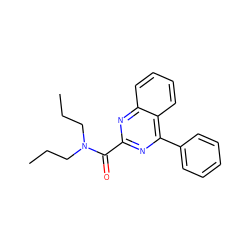 CCCN(CCC)C(=O)c1nc(-c2ccccc2)c2ccccc2n1 ZINC000084690753