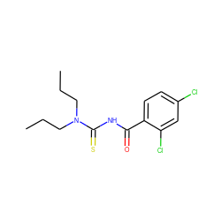 CCCN(CCC)C(=S)NC(=O)c1ccc(Cl)cc1Cl ZINC000005050942