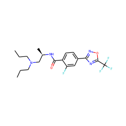 CCCN(CCC)C[C@@H](C)NC(=O)c1ccc(-c2noc(C(F)(F)F)n2)cc1F ZINC000142926423