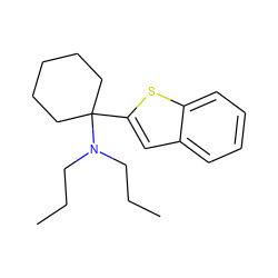 CCCN(CCC)C1(c2cc3ccccc3s2)CCCCC1 ZINC000001905634