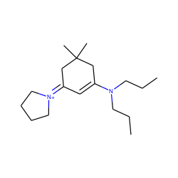 CCCN(CCC)C1=CC(=[N+]2CCCC2)CC(C)(C)C1 ZINC000003181372