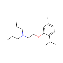 CCCN(CCC)CCOc1cc(C)ccc1C(C)C ZINC000004906871