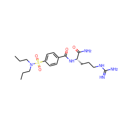 CCCN(CCC)S(=O)(=O)c1ccc(C(=O)N[C@@H](CCCNC(=N)N)C(N)=O)cc1 ZINC000473109155