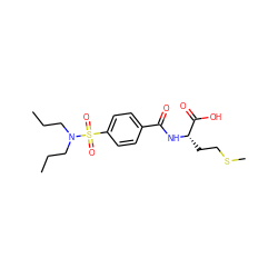 CCCN(CCC)S(=O)(=O)c1ccc(C(=O)N[C@@H](CCSC)C(=O)O)cc1 ZINC000474603359