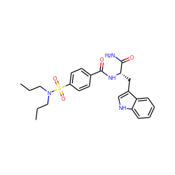 CCCN(CCC)S(=O)(=O)c1ccc(C(=O)N[C@@H](Cc2c[nH]c3ccccc23)C(N)=O)cc1 ZINC000474608430