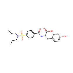 CCCN(CCC)S(=O)(=O)c1ccc(C(=O)N[C@@H](Cc2ccc(O)cc2)C(=O)O)cc1 ZINC000474609909