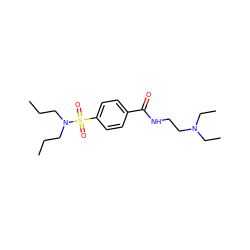 CCCN(CCC)S(=O)(=O)c1ccc(C(=O)NCCN(CC)CC)cc1 ZINC000473119688