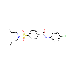 CCCN(CCC)S(=O)(=O)c1ccc(C(=O)Nc2ccc(Cl)cc2)cc1 ZINC000004031482