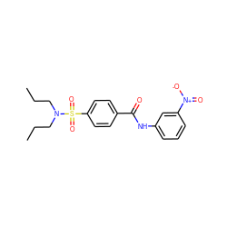 CCCN(CCC)S(=O)(=O)c1ccc(C(=O)Nc2cccc([N+](=O)[O-])c2)cc1 ZINC000299840864