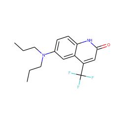 CCCN(CCC)c1ccc2[nH]c(=O)cc(C(F)(F)F)c2c1 ZINC000014968251