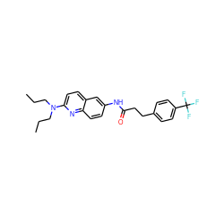 CCCN(CCC)c1ccc2cc(NC(=O)CCc3ccc(C(F)(F)F)cc3)ccc2n1 ZINC000038149843
