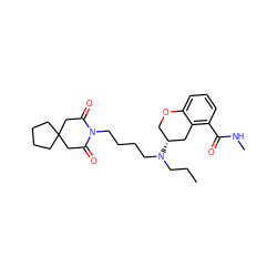 CCCN(CCCCN1C(=O)CC2(CCCC2)CC1=O)[C@@H]1COc2cccc(C(=O)NC)c2C1 ZINC000013809346