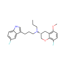 CCCN(CCCc1c[nH]c2ccc(F)cc12)[C@H]1COc2c(F)ccc(OC)c2C1 ZINC000040423327