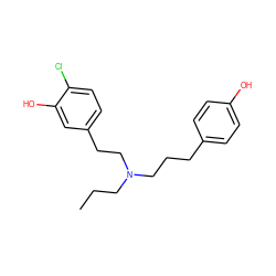 CCCN(CCCc1ccc(O)cc1)CCc1ccc(Cl)c(O)c1 ZINC000013730717