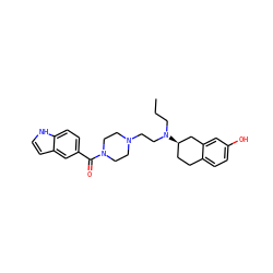 CCCN(CCN1CCN(C(=O)c2ccc3[nH]ccc3c2)CC1)[C@@H]1CCc2ccc(O)cc2C1 ZINC000043120183